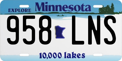 MN license plate 958LNS