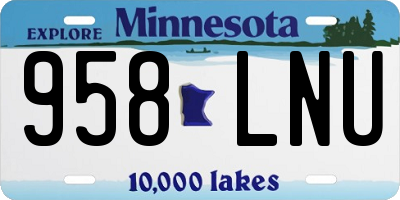 MN license plate 958LNU