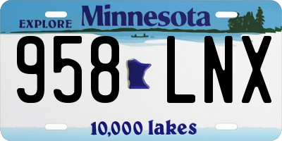 MN license plate 958LNX