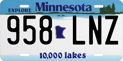 MN license plate 958LNZ