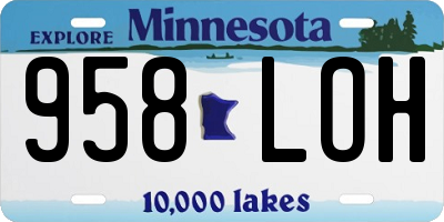 MN license plate 958LOH