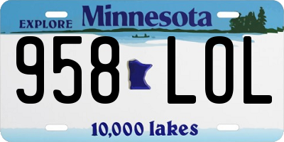 MN license plate 958LOL