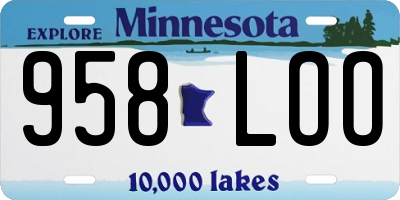 MN license plate 958LOO