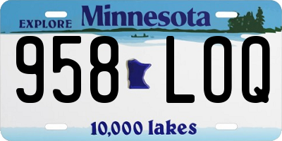 MN license plate 958LOQ