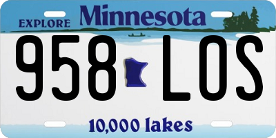 MN license plate 958LOS