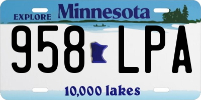 MN license plate 958LPA