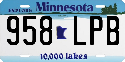 MN license plate 958LPB