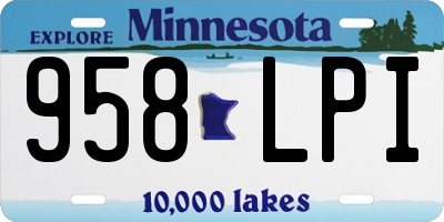 MN license plate 958LPI