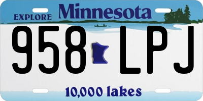 MN license plate 958LPJ