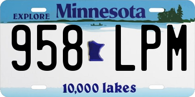 MN license plate 958LPM