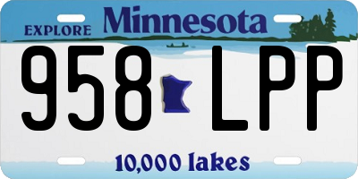 MN license plate 958LPP