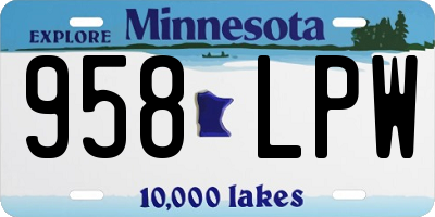 MN license plate 958LPW