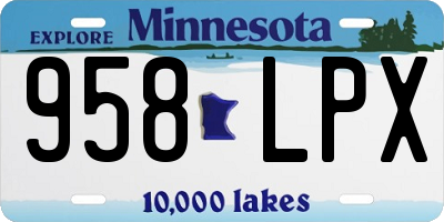 MN license plate 958LPX
