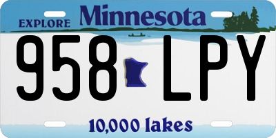 MN license plate 958LPY