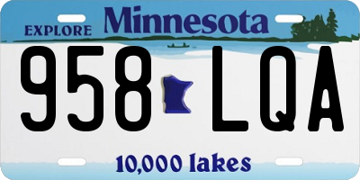 MN license plate 958LQA