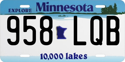 MN license plate 958LQB