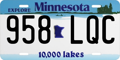 MN license plate 958LQC