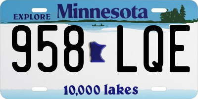 MN license plate 958LQE