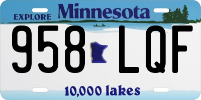 MN license plate 958LQF
