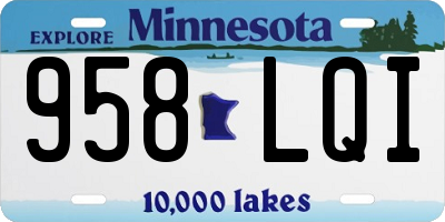 MN license plate 958LQI