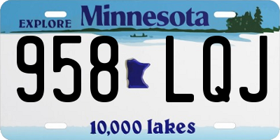 MN license plate 958LQJ