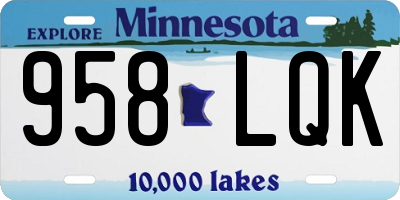MN license plate 958LQK