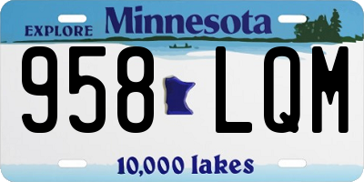 MN license plate 958LQM