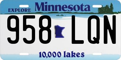 MN license plate 958LQN