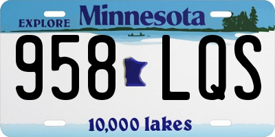 MN license plate 958LQS