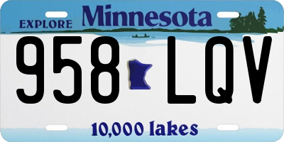 MN license plate 958LQV