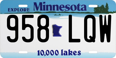 MN license plate 958LQW