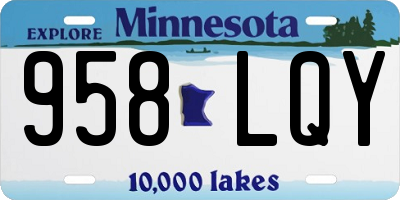 MN license plate 958LQY