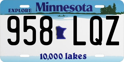 MN license plate 958LQZ