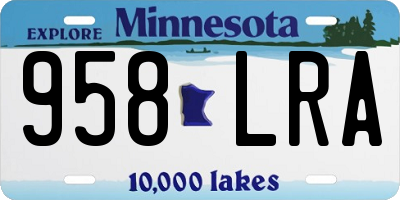 MN license plate 958LRA