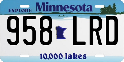 MN license plate 958LRD