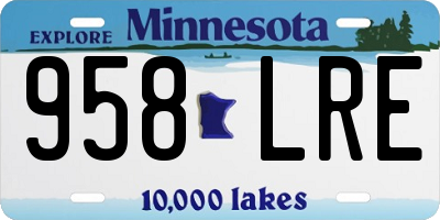 MN license plate 958LRE