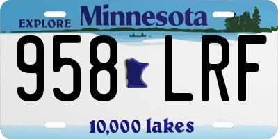 MN license plate 958LRF