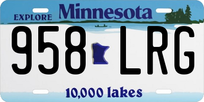 MN license plate 958LRG