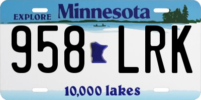 MN license plate 958LRK
