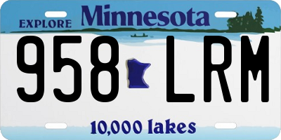 MN license plate 958LRM