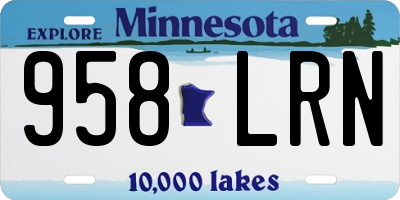 MN license plate 958LRN