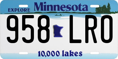 MN license plate 958LRO