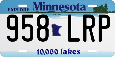 MN license plate 958LRP