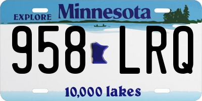 MN license plate 958LRQ