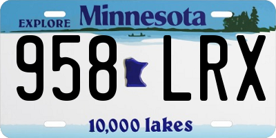MN license plate 958LRX