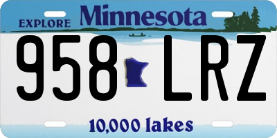 MN license plate 958LRZ