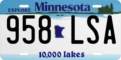 MN license plate 958LSA