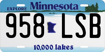 MN license plate 958LSB