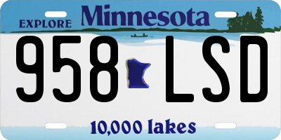 MN license plate 958LSD