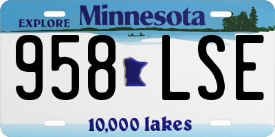 MN license plate 958LSE